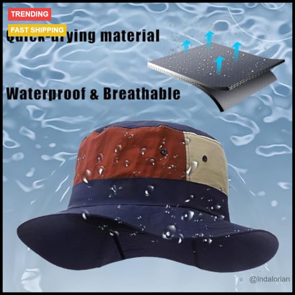 Waterproof Quick Dry Bucket Hat Adjustable Upf 50… - image 2